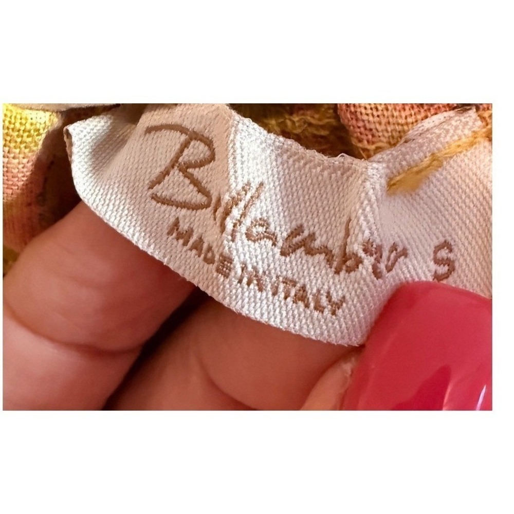 Bellambra Made in Italy 100% Linen Floral Halter Dress Yellow Pink Small - Picture 4 of 10